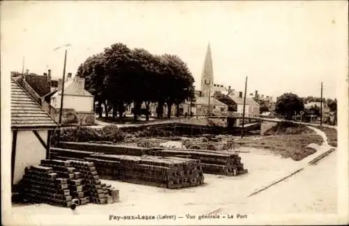 Ak Fay aux Loges Loiret, Gesamtansicht, Hafen