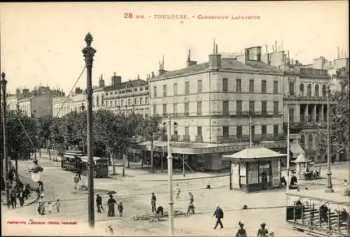 Ak Toulouse Haute Garonne, Carrefour Lafayette, Straßenbahn