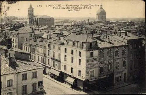 CPA Toulouse Haute-Garonne, Faubourg Saint-Cyprien, Vue prise du Château-d'Eau