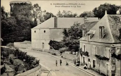 CPA Dammarie en Puissaye Loiret, Route d'Ouzouer et La Tour