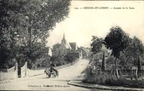 CPA Cerdon Loiret, Avenue de la Gare
