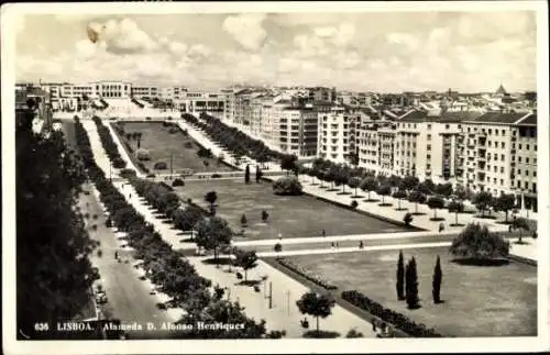 Ak Lisboa Lissabon Portugal, Alameda D. Afonso Henriques, Großstadtansicht, Pflanzen, Gebäude