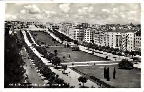 Ak Lisboa Lissabon Portugal, Alameda D. Afonso Henriques, Stadtansicht, schöne Parklandschaft, Wo