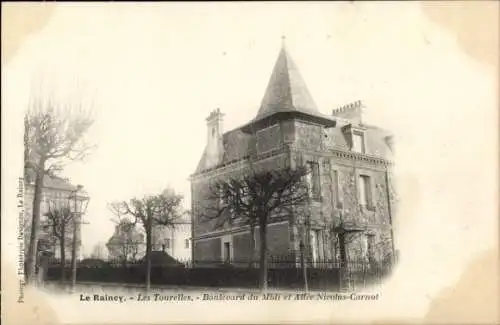 Ak Le Raincy Seine Saint Denis, Les Tourelles, Boulevard du Midi et Allee Nicolas-Carnot