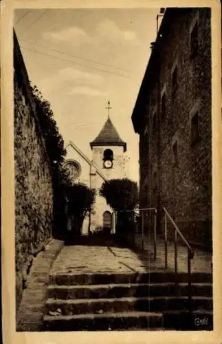 Ak Chennevières Val de Marne, Passage de l'Ecole et l'Eglise
