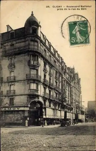 Ak Clichy sous Bois Seine Saint Denis, Boulevard National, nahe Rue du Bois, DAMOY, JULIEN