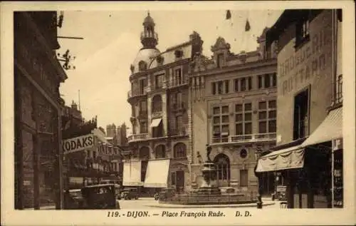 CPA Dijon Côte d'Or, Place Francois Rude, Droguerie Bottard