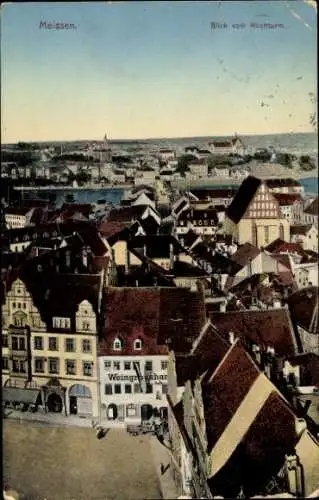 Ak Meißen in Sachsen, Blick vom Kirchturm über die Stadt