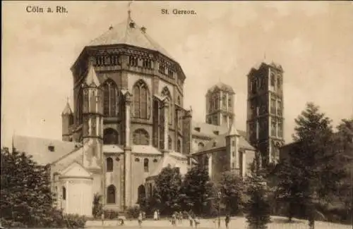 Ak Köln am Rhein, St. Gereon,  Architektur, schwarz-weiß Bild