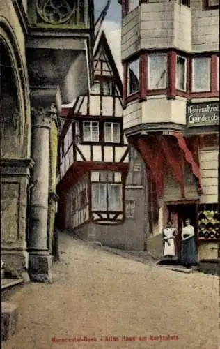 Ak Bernkastel Kues an der Mosel, Altes Haus am Marktplatz