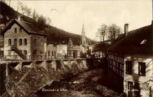 Ak Gemünd Schleiden in der Eifel,  Teilansicht, Häuser an der Rur