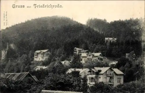 Ak Friedrichroda im Thüringer Wald, Gruss aus  Häuser, Wälder, Berge