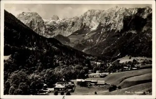 Ak Ramsau im Berchtesgadener Land Oberbayern, Berglandschaft, Gasthof und Pension Unterwirt, L. A