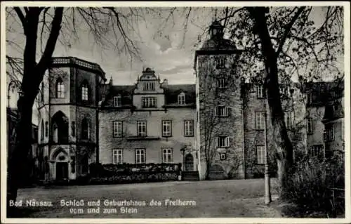 Ak Bad Nassau an der Lahn, Schloss und Geburtshaus des Freiherrn vom und zum Stein