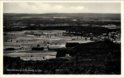 Ak Pulsnitz Sachsen, Panoramablick, Landschaft, Dörfer, Wälder, Keulenberg, Wolken