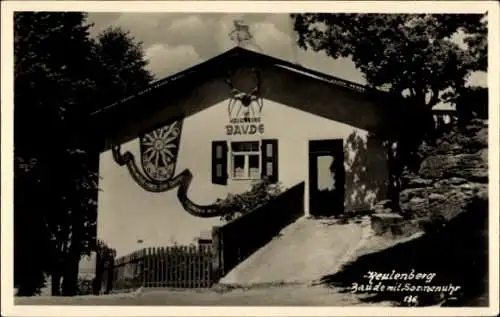 Ak Oberlichtenau Pulsnitz in Sachsen, Keulenberg, Baude mit Sonnenuhr