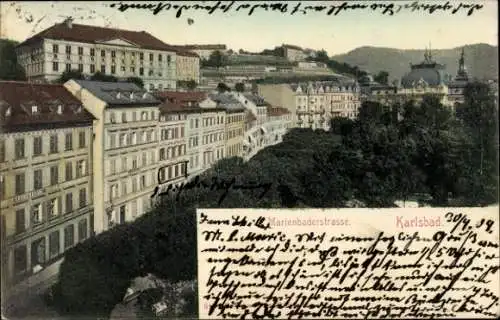 Ak Karlovy Vary Karlsbad Stadt, Marienbader Straße