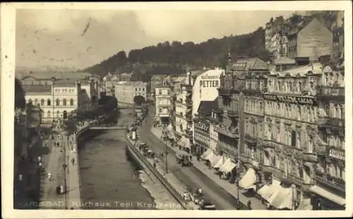 Ak Karlovy Vary Karlsbad Stadt, Kurhaus, Tepl, Kreuzstraße