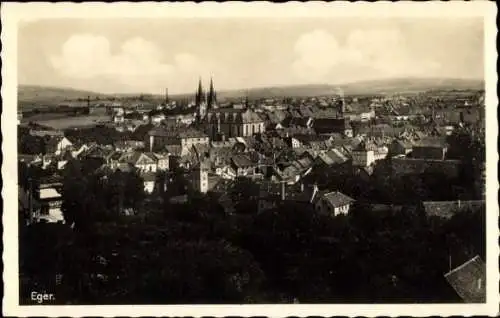 Ak Cheb Eger Reg. Karlsbad, Gesamtansicht des Ortes
