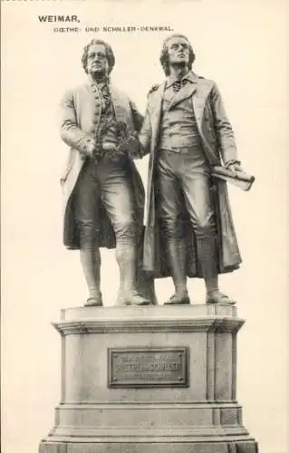 Ak Weimar in Thüringen, Goethe- und Schillerdenkmal