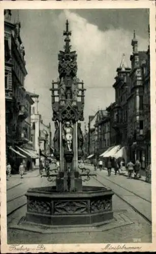 Ak Freiburg im Breisgau, Münsterbrunnen