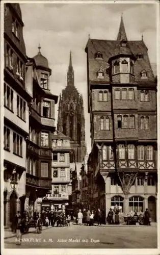 Ak Frankfurt am Main, alter Markt mit Dom