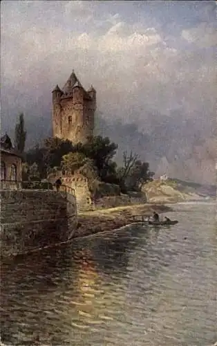 Künstler Ak Eltville Rhein, Burg Eltville