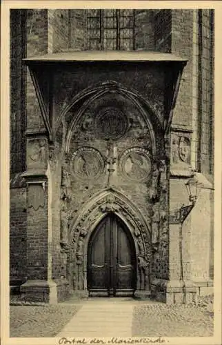 Ak Frankfurt an der Oder, Portal der Marienkirche