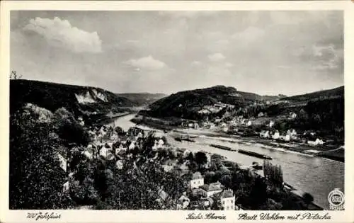 Ak Wehlen Sächs. Schweiz, Panorama, Pötscha, 700 Jahrfeier Pirna 1933, Walter Hahn 10128