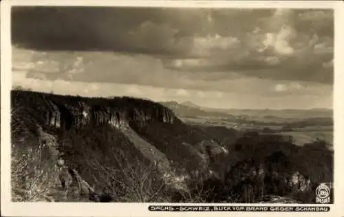 Ak Bad Schandau Sächsische Schweiz, Blick vom Brand
