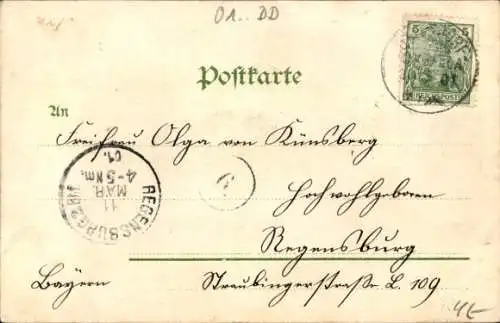 Litho Dresden Neustadt, Königlicher Palais Garten mit Japanischen Palais