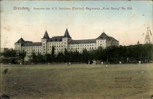 Ak Dresden, Kaserne K. S. Schützen Füsilier Regiment Prinz Georg No. 108