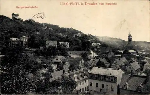 Ak Dresden Loschwitz, Loschwitz b.  Burgberg, Bergschwebebahn