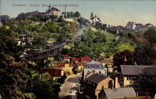 Ak Dresden Loschwitz, Albrechtsschlösser, Blick auf Loschwitz, Weisser Hirsch, Drahtseilbahn, Häu