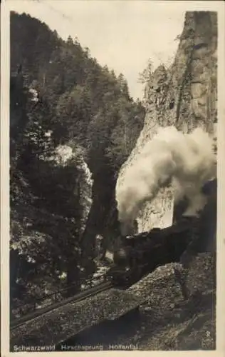 Ak Buchenbach im Schwarzwald, Hirschsprung im Höllental, Eisenbahn, Dampflokomotive