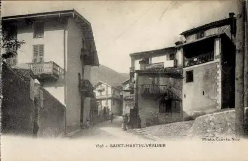 Ak Saint Martin Vésubie Alpes Maritimes, Straßenansicht