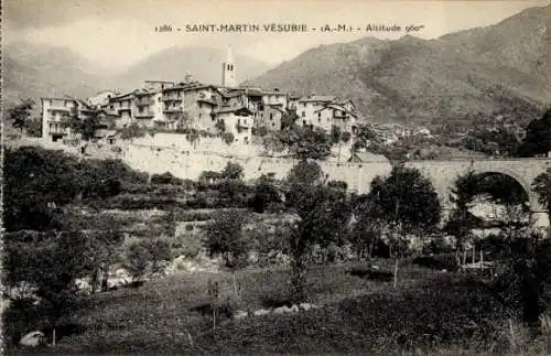 Ak Saint Martin Vésubie Alpes Maritimes, Panorama
