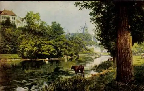 Ak Bad Cleve Kleve am Niederrhein, Blick auf die Burg