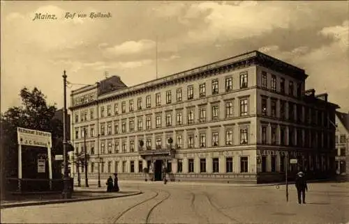 Ak Mainz am Rhein, Hof von Holland, Restaurant Startarten, J.C. Schlag, s Gebäude