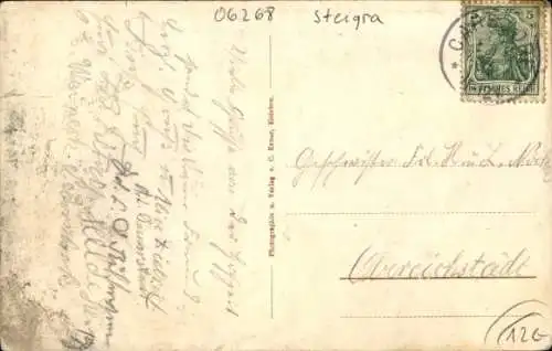Ak Schnellroda Steigra im Saalekreis, Dorfstraße, Kirche, Wasserwerk, Gasthof z. Schäfchen