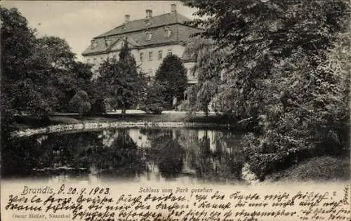Ak Brandis b. Wurzen, Schloß vom Park gesehen