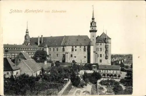Ak Torgau an der Elbe, Schloss Hartenfels, Südwestseite