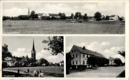 Ak Storcha Göda in der Oberlausitz, Gesamtansicht, Dorfstraße, Bäckerei
