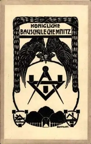 Präge Künstler Ak Benndorf, Chemnitz in Sachsen, Königliche Bauschule