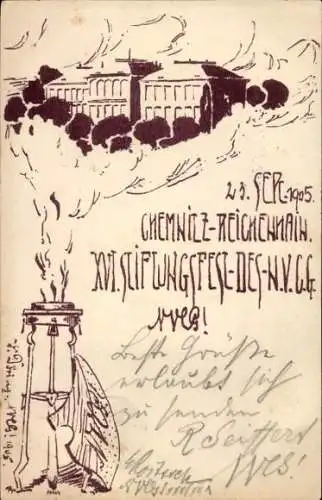 Studentika Ak Chemnitz in Sachsen, XVI. Stiftungsfest 1905, Wappen einer Studentenverbindung