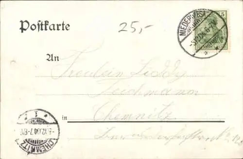 Litho Oberwiesa Chemnitz,Zum Goldenen Lamm