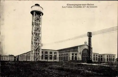 Ak Champagne sur Seine Seine et Marne, Les Usines Schneider (Cie du Creusot)