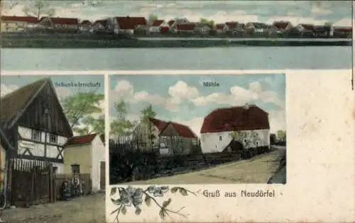 Ak Neudörfel Räckelwitz, Schankwirtschaft, Mühle