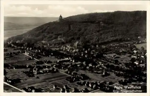 Ak Porta Westfalica an der Weser, Fliegeraufnahme