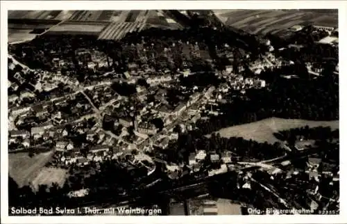Ak Bad Sulza in Thüringen, Fliegeraufnahme, Weinbergen